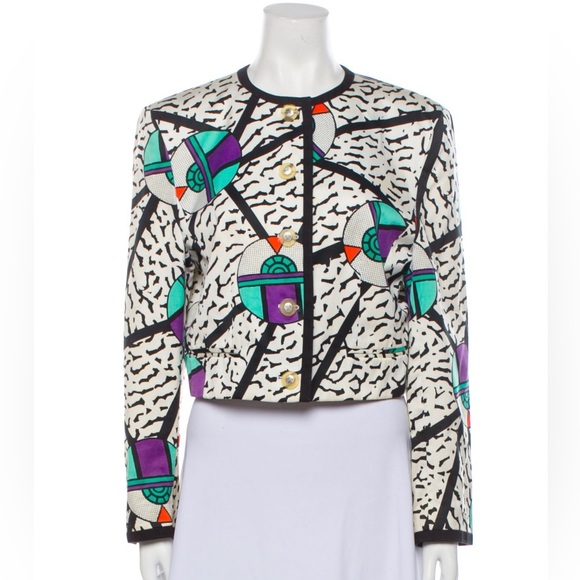 Louis Feraud Jackets & Blazers - Vintage 80s Louis Feraud Multicolored Memphis Pattern Multicolor Blazer Jacket 6